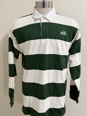 Dreamville Green White Stripe Men's Rugby Size Large